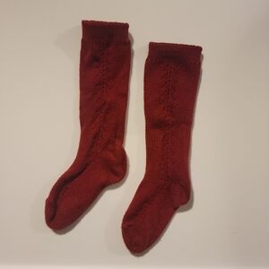 Warm Condor Cotton Side Openwork knee-high socks, Size 2